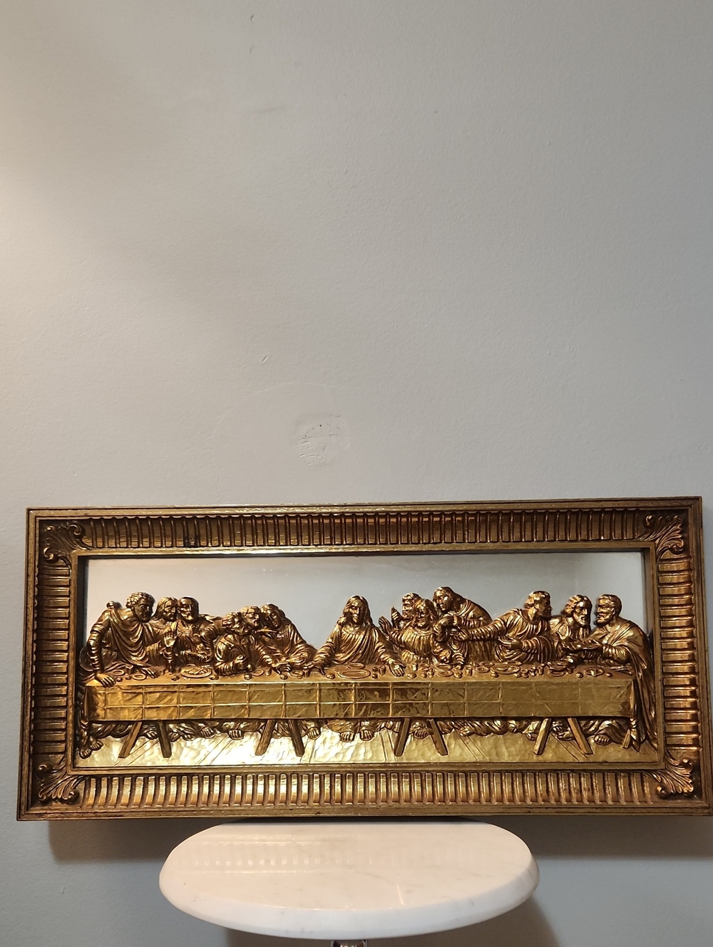 Homeco Vintage Gold Last Supper Wall Plaque Jesus & His Disciples Apostles